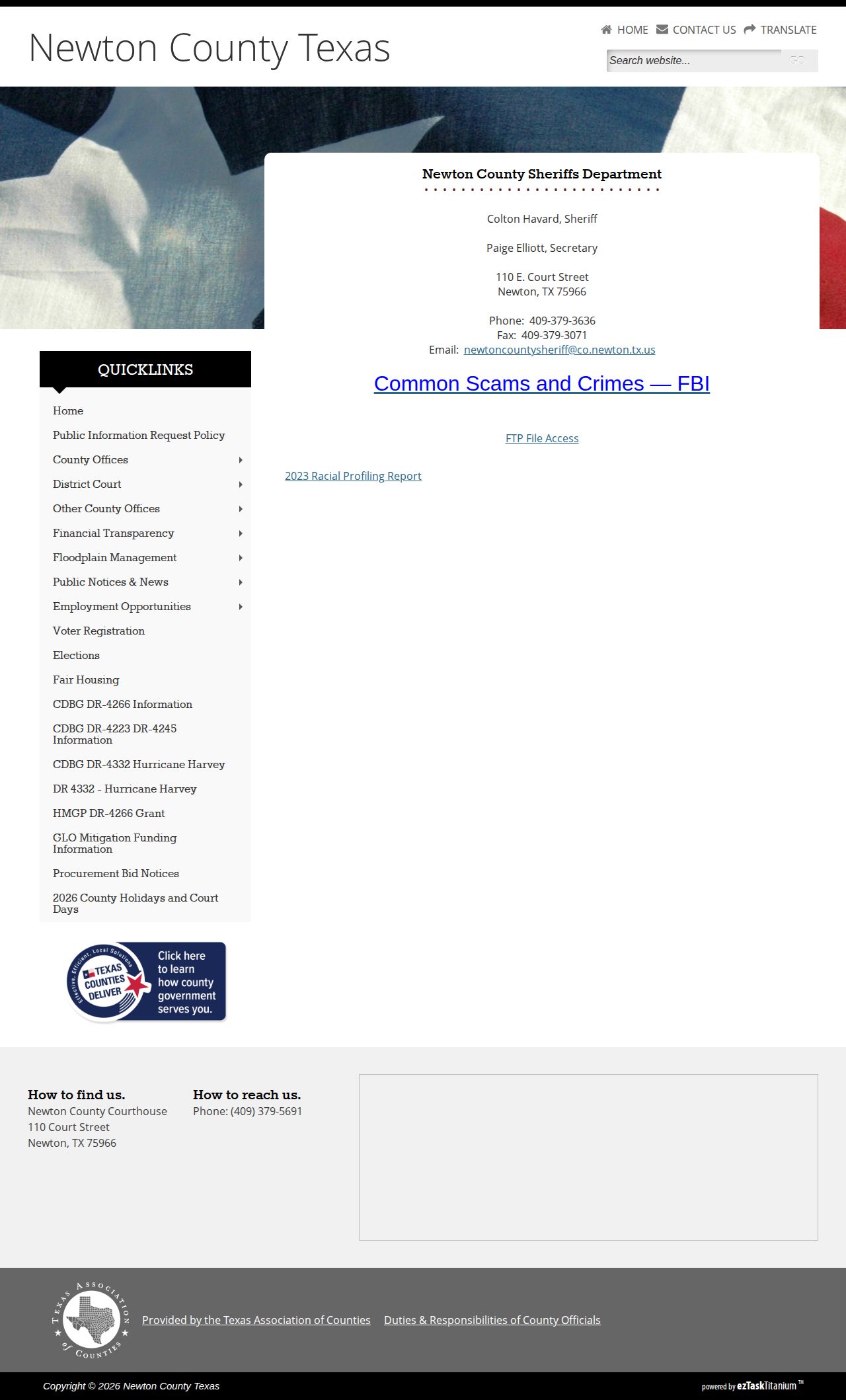 Newton County Sheriff booking and custody record source